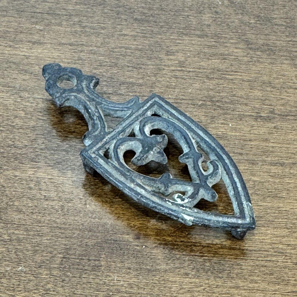 Vintage Cast Iron Trivet Antique Flat Iron Shape Miniature 3" Long
